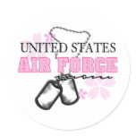 Air Force Mom flowers Round Sticker