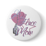 Air Force Mom Heart N Star Pinback Buttons