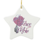 Air Force Mom Heart N Star Ornaments