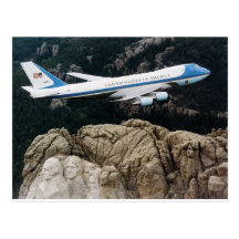 Air Force One above Mount Rushmore Postcard
