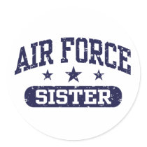 Air Force Sister Round Sticker