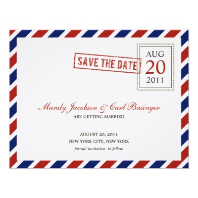 Air Mail Save The Date Announcement