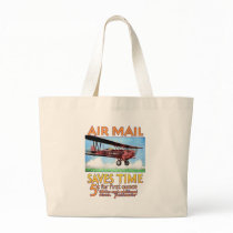 Air Mail Saves Time Canvas Bag