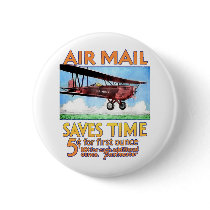 Air Mail Saves Time Pins