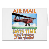 Air Mail Saves Time Greeting Cards