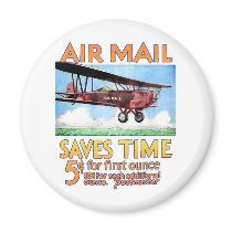 Air Mail Saves Time Magnets
