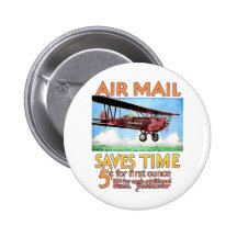 Air Mail Saves Time Pins