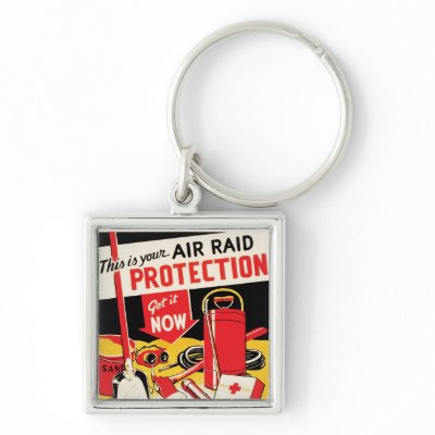 Air Raid Protection Keychains by RetroCommunications