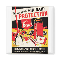 Air Raid Protection Refrigerator Magnets