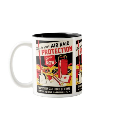 Air Raid Protection Mug by RetroCommunications