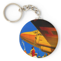 Air, Sea and Land Travel Detail Key Fob Keychain