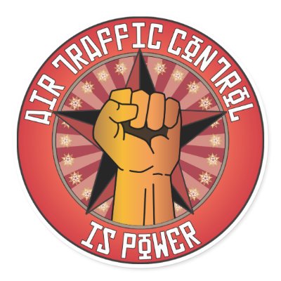 Air Traffic Control Is Power Round Sticker by busybrain