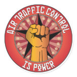 Air Traffic Control Is Power Round Sticker