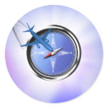 Air Travel Round Stickers