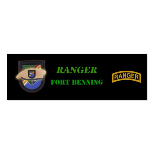 airborne Army ranger veterans vets bookmarkers Business Card Templates (front side)