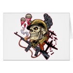 Airborne Marine Corps Parachute Skull by Al Rio Card