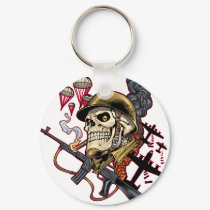 Airborne Marine Corps Parachute Skull by Al Rio keychains by AlRioArt Airborne Marine Corps Parachute Skull by Al Rio keychains