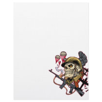 skull,, skulls,, airborne,, marine,, marines,, corps,, parachute,, skeleton,, skeletons,, al rio, Letterhead with custom graphic design