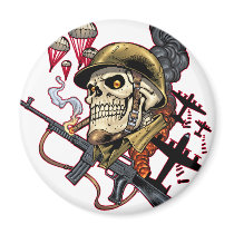 Airborne Marine Corps Parachute Skull by Al Rio magnets