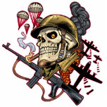 Airborne Marine Corps Parachute Skull by Al Rio Photo Cutout
