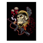 Airborne Marine Corps Parachute Skull by Al Rio Postcards