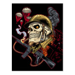 Airborne Marine Corps Parachute Skull by Al Rio Post Card