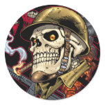 Airborne Marine Corps Parachute Skull by Al Rio Sticker