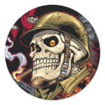 Airborne Marine Corps Parachute Skull by Al Rio Sticker