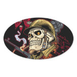 Airborne Marine Corps Parachute Skull by Al Rio Sticker