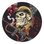 Airborne Marine Corps Parachute Skull by Al Rio Stickers