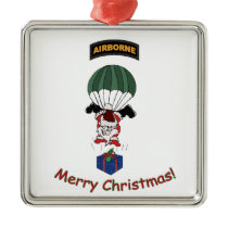Airborne Santa Christmas Ornaments