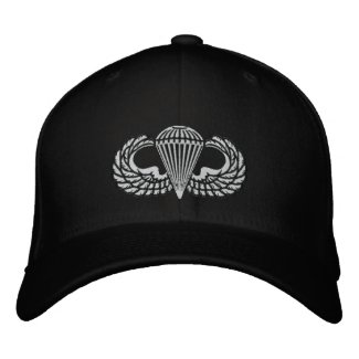 Airborne stencil embroidered baseball cap