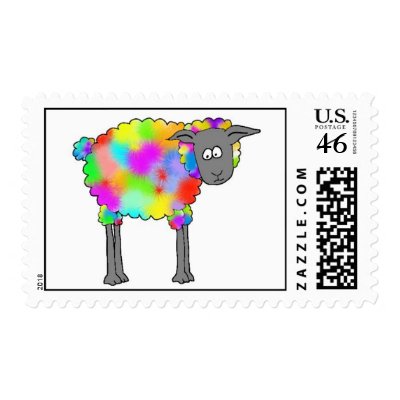 Airbrush Sheep Postage Stamp by historyweaver