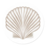 Airbrush Style Seashell Round Stickers
