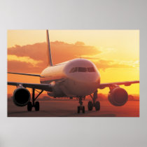 Airbus A320 - Backing on Sunset Print