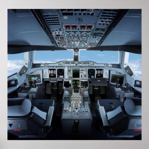 Airbus A380 - Cockpit HD Posters