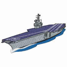 Aircraft Carrier Embroidered Hooded Sweatshirt