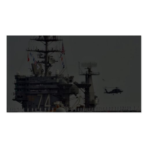 Aircraft Carriers Helicopters Ships Navy Sailors Business Cards (back side)