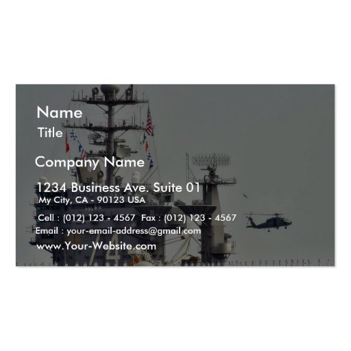 Aircraft Carriers Helicopters Ships Navy Sailors Business Cards