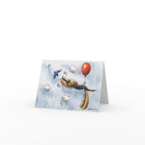 Aire-Balloon Airedale Terrier Greeting Card