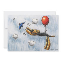 Aire-Balloon Airedale Terrier Invitations
