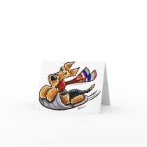 Aire-Sledding Airedale Terrier Greeting Card