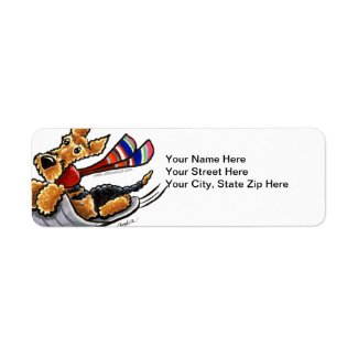 Aire-Sledding Airedale Terrier Custom Return Address Labels