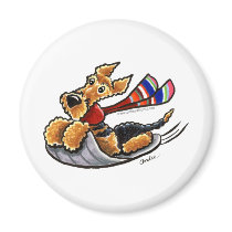 Aire-Sledding Airedale Terrier Refrigerator Magnets
