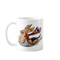 Aire-Sledding Airedale Terrier Mugs