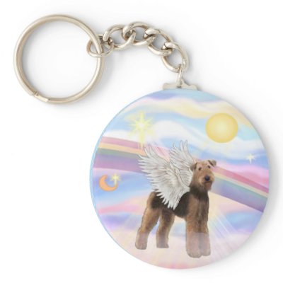 Airedale Angel Key Chain by dogartgifts