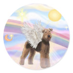 Airedale Angel Round Sticker