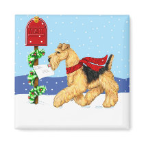 Airedale Christmas Dale Mail Fridge Magnet