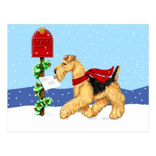 Airedale Christmas Dale Mail Post Cards