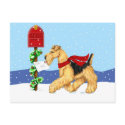 Airedale Christmas Dale Mail postcards by DanesRUs Airedale Christmas Dale Mail postcards